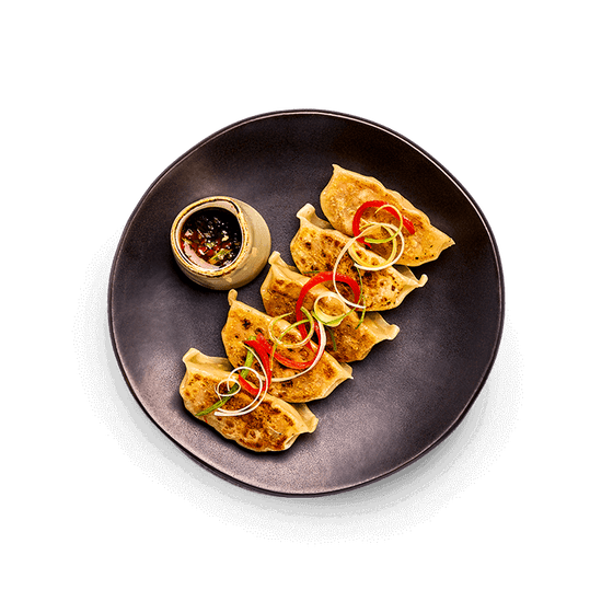 beef + kimchee gyoza