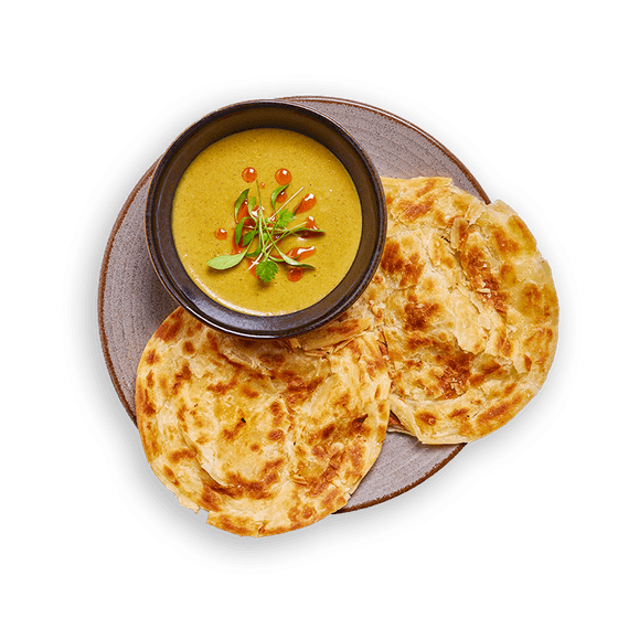 crisp + flaky asian flatbread warmed on the grill. served alongside our aromatic raisukatsu sauce. drizzled with chilli oil